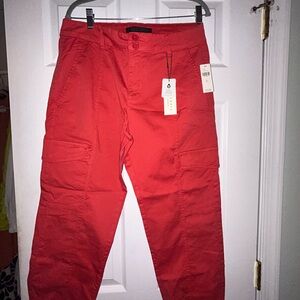 Anthropologie Red Cargo Pants with Bold Style. Brand new with tags